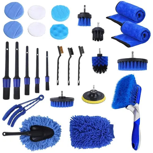 26Pcs Car Detailing Brush Kit Exterior Interior Car Cleaning Set Drill The Creative Hub