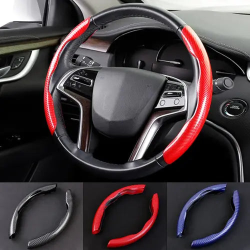 1Pair Carbon Fiber Universal Car Steering Wheel Cover The Creative Hub