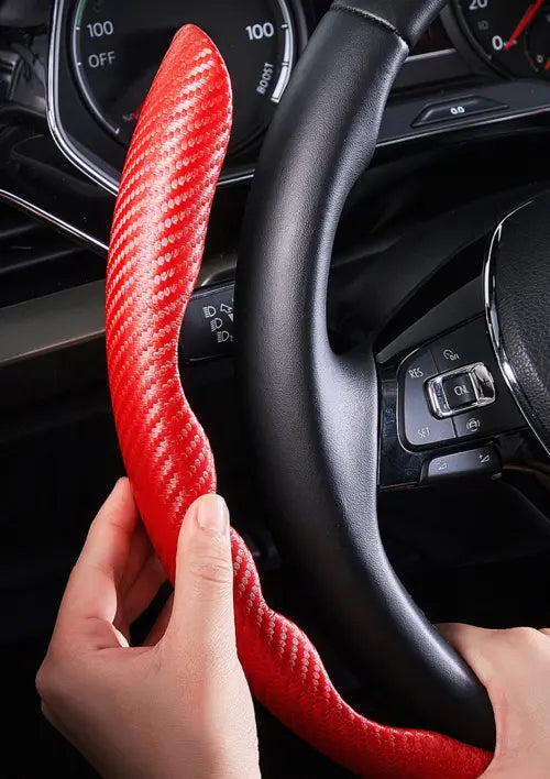 1Pair Carbon Fiber Universal Car Steering Wheel Cover The Creative Hub