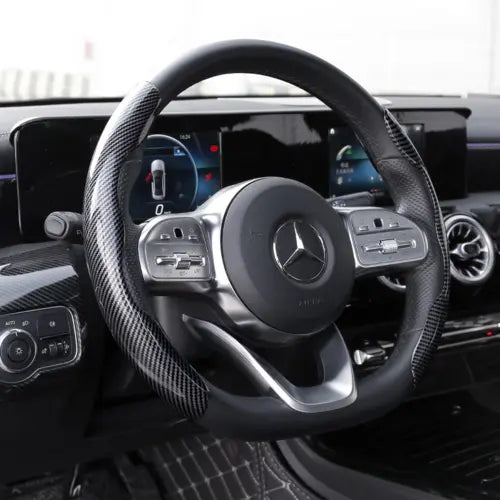 1Pair Carbon Fiber Universal Car Steering Wheel Cover The Creative Hub