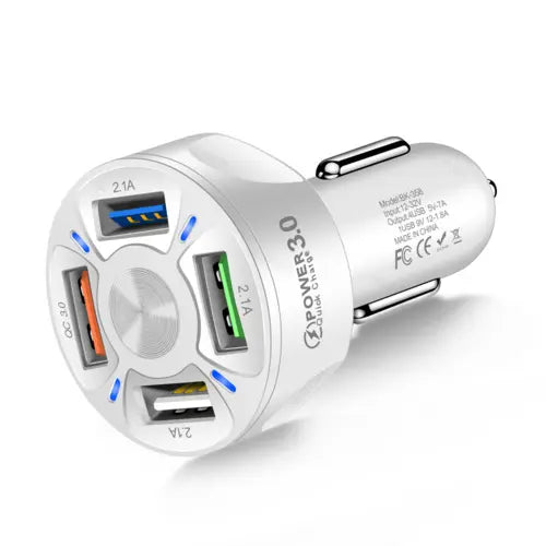 4 USB Car Charger Fast 7A QC3.0 Quick Car Chargr Adapter The Creative Hub