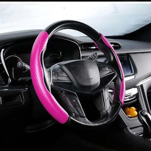 1Pair Carbon Fiber Universal Car Steering Wheel Cover The Creative Hub